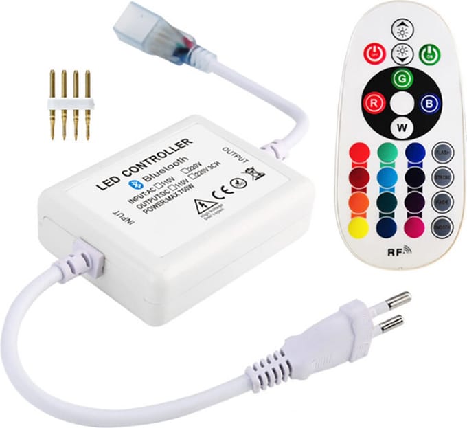 LED Strip Afstandsbediening Set - Velvalux - Smart Slimme RGB Controller - 720W - RGB - Dimbaar - 230V