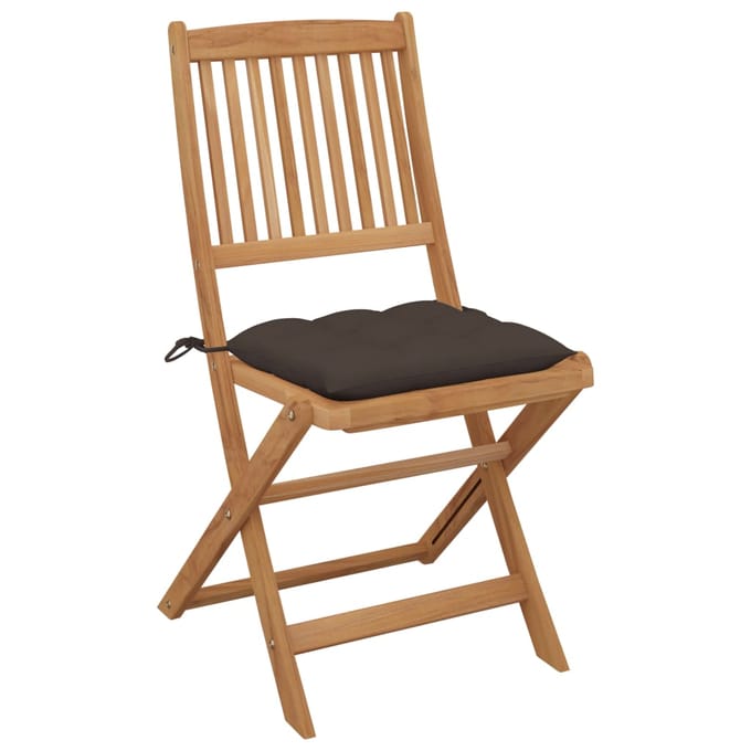 vidaXL - Inklapbare - stoelen - 6 - st - met - kussens - massief - acaciahout