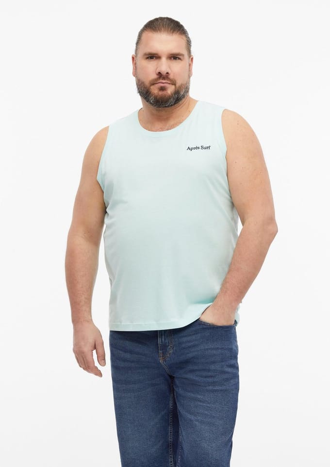 Standaard katoen tanktop met artwork en ronde hals s.Oliver