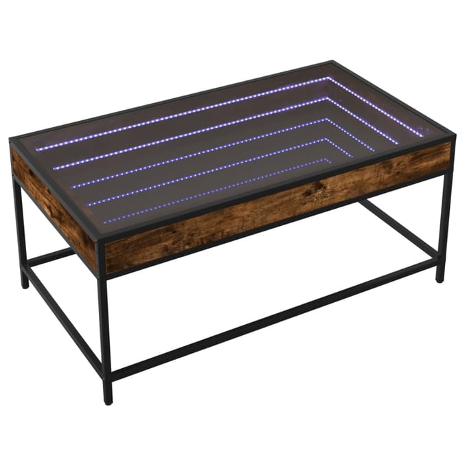 vidaXL - Salontafel - met - Infinity - LED - 90x50x41 - cm - gerookt - eikenkleurig