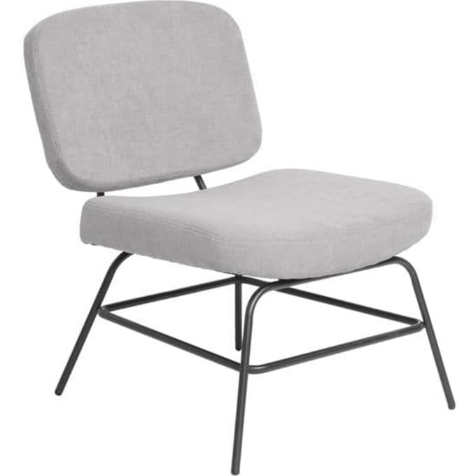 meet by Paperflow Curve fauteuil, industrieel ontwerp, polyester bekleding, frame van staal en multiplex, B 570 x D 710 x H 755 mm, grijs