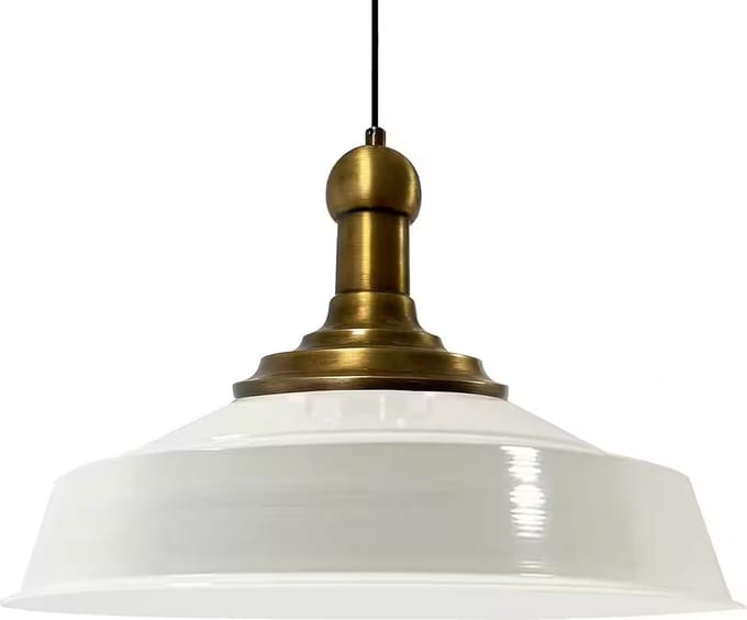 Bamyum Hangende Metalen Lamp Ø41 cm, E27, Vintage Lamp, Wit Binnenkant