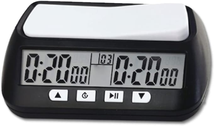 Digitale Schaakklok - Spel Timer - Wedstrijd Spelen - Multi-mode Geheugen - 14x8.8x4.5cm - Zwart