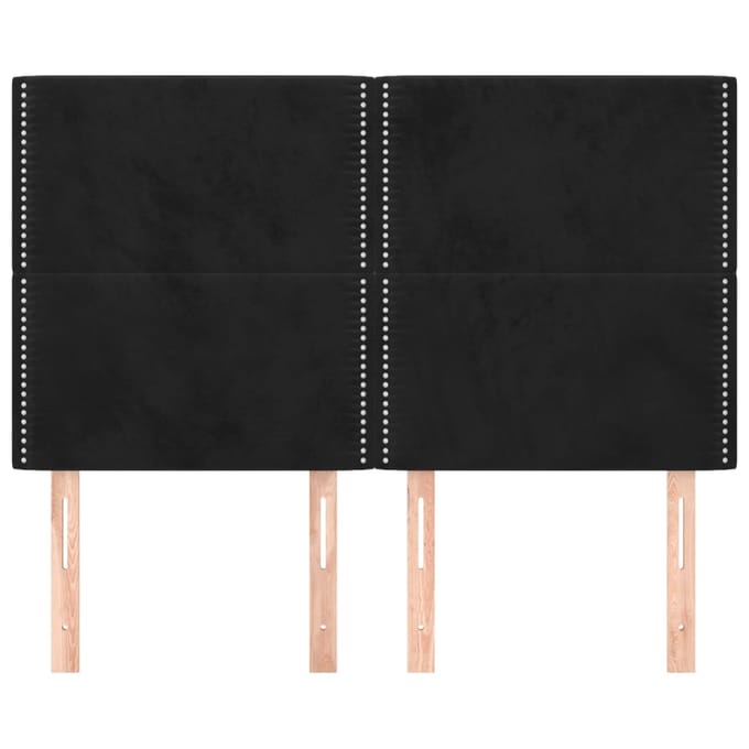 vidaXL Hoofdbord zwart 144x5x118/128 cm fluweel