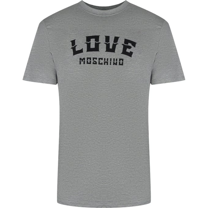 Love Moschino T-shirt Met Opvallend Logo In Grijs
