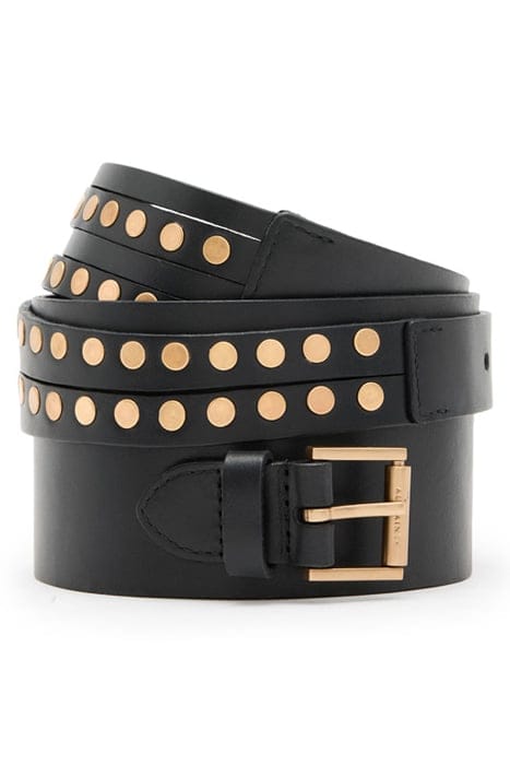 AllSaints Leonie Stud Wide Blt Black/warm Brass Größe: XS | Gürtel Outlet | Damen | Schwarz