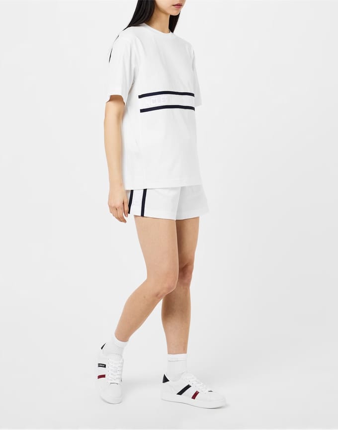 Shorts met streepdetails en logo