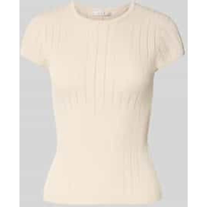 T-shirt in pointellelook met ronde hals
