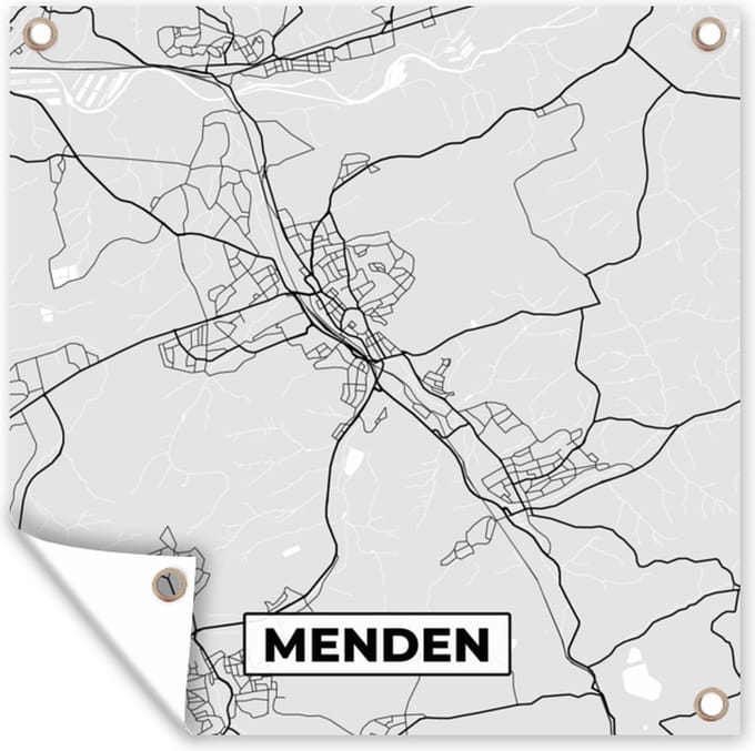 Tuindoek Stadskaart - Duitsland - Menden - Kaart - Plattegrond - 100x100 cm