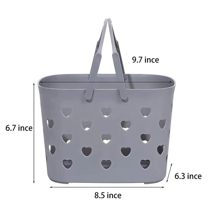 Draagbare opvouwbare douchemand (opbergmand *1) Grijs 24,5*16,5cm 24.5*16.5cm grijze kleur