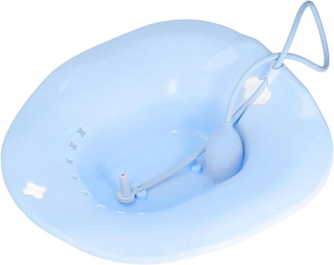 Zitbad Toilet - Douchebad - Postpartum Zorg - Universeel Ergonomisch - 40 x 37 cm - Blauw