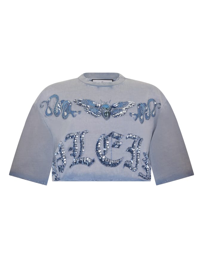 Cropped T-Shirt Butterfly Tattoo
