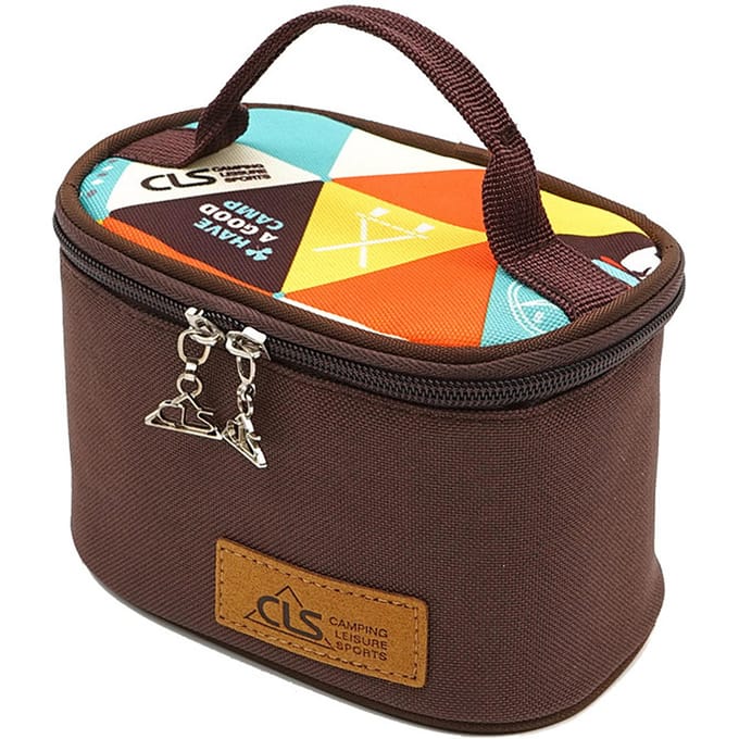 Ensemble de conteneurs à épices de camping portables en plastique multifonctions vides avec sac de rangement marron