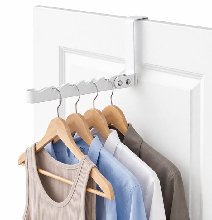 Over-de-Deur Haak Opvouwbaar – Wit – Multifunctionele Kledinghanger Zonder Boren | Minimalistisch & Ruimtebesparend