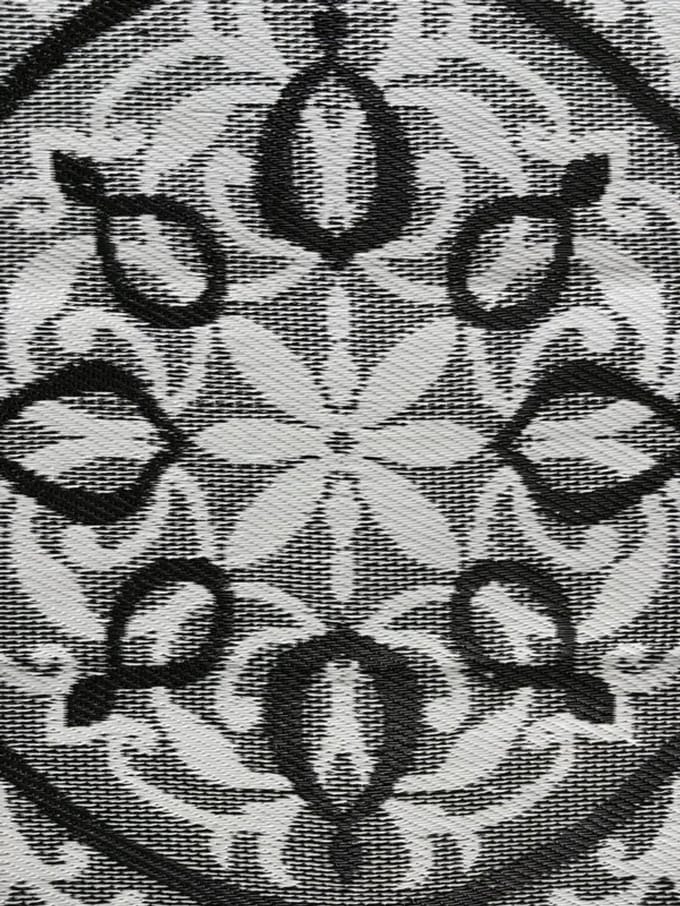 Buitenkleed 270-360cm, zwart/wit/grijs, Ruit
