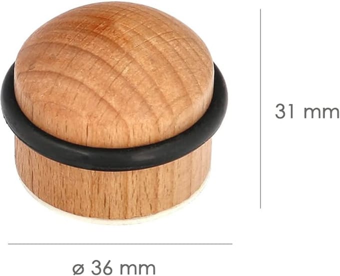 Ronde zelfklevende houten deurstop - Eiken kleur