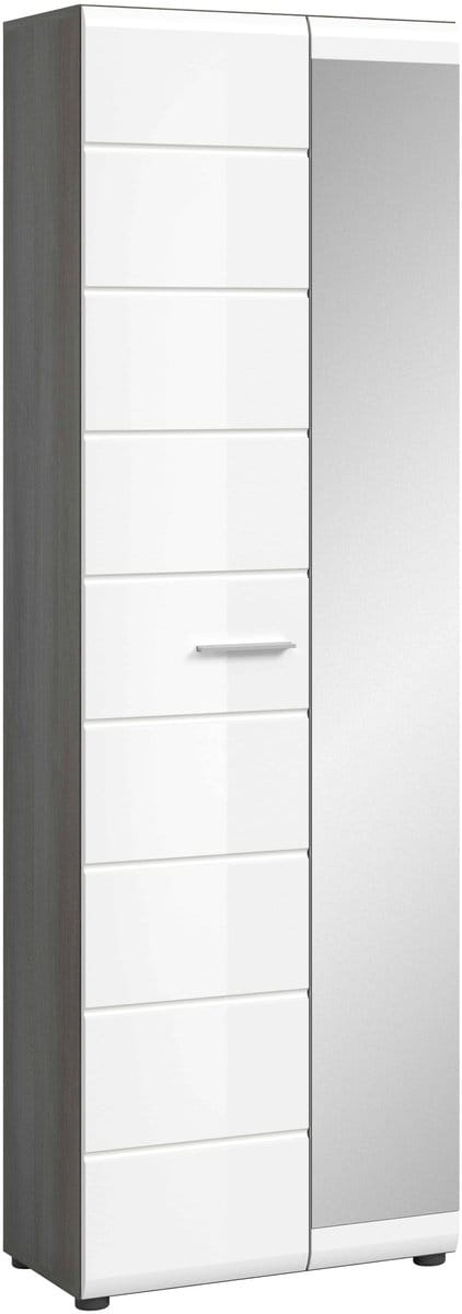 Salsa kledingkast wit hoogglans MDF TZ rook zilver NB - 37x60x192cm