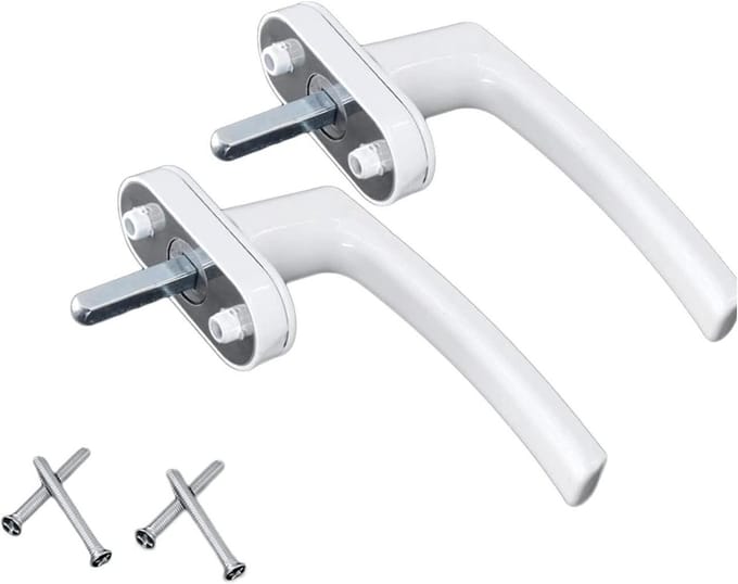 Raamgreep Set - Raamslot Deurgreep - Ramen Sluiten - Aluminiumlegering - 43 mm Gatafstand - Wit