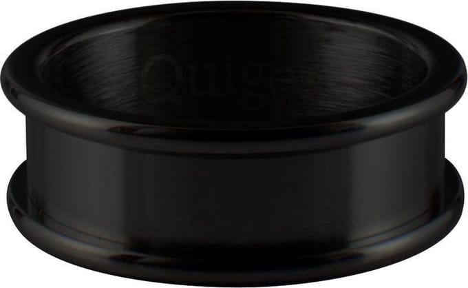 Quiges Stapelring Ring - Basisring  - Dames - RVS zwart - Maat 19.5 - Hoogte 6mm