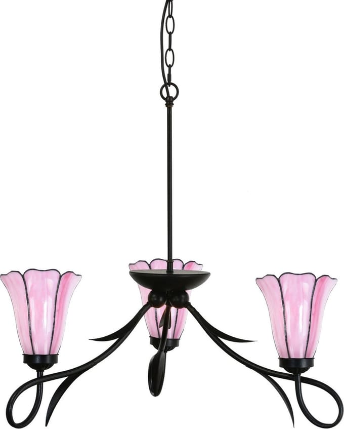 3 lichts Kroonluchter Lovely Liseron Pink - Art Deco Trade