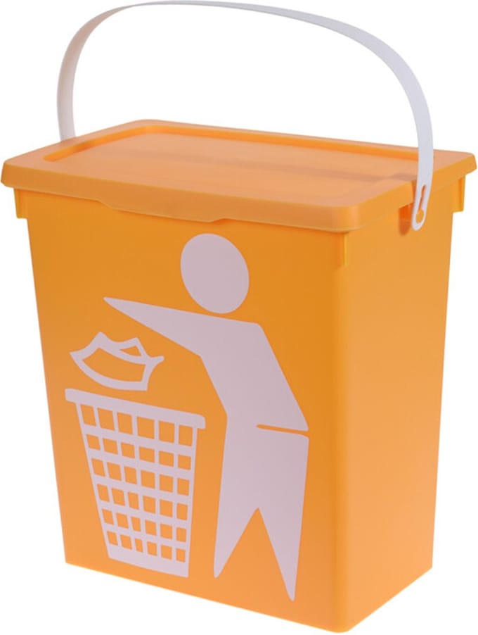 Excellent Houseware Gft afvalbakje voor aanrecht - 12L - geel - afsluitbaar - compostbakje