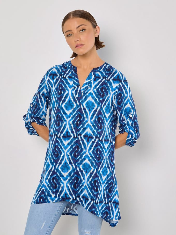 Tuniek met tie-dye-wervelmotief