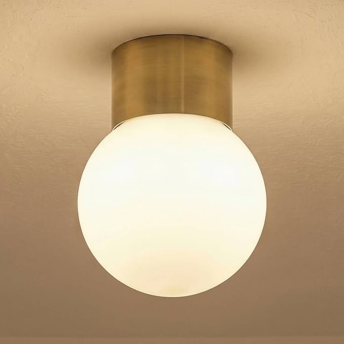 SIGMA Plafondlamp Hotel Mood 1, goud, metaal, glas, G9