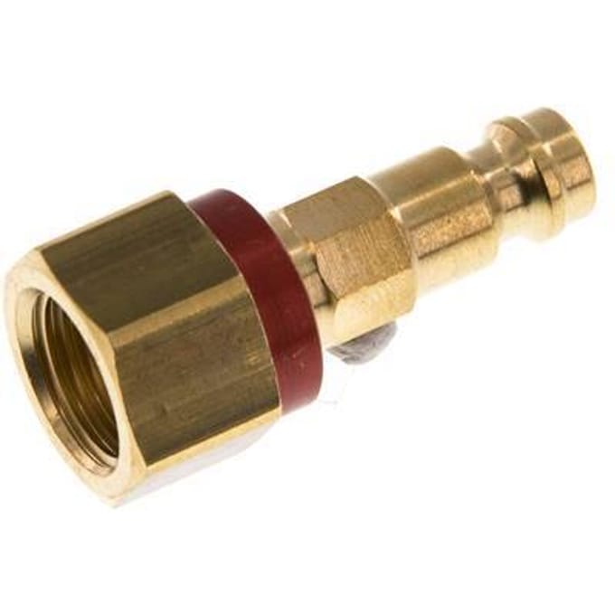 Messing DN 5 Rood-Coded Luchtkoppeling Insteeknippel G 1/4 inch Binnendraad
