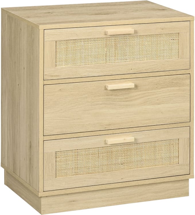 HOMCOM Ladekast - Spaanplaat - 60x38x69cm - Natuurlijk hout