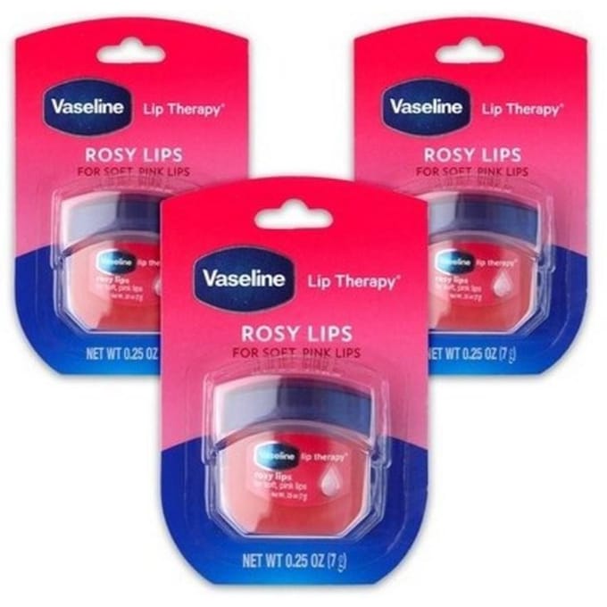 Vaseline Lip Therapy Original Lip Balm 7g, Rosy Lips, 3 packs blue