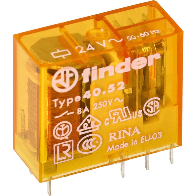Finder 40.52 PCB Relais 24VAC 2CO 8A - 40.52.8.024.0000