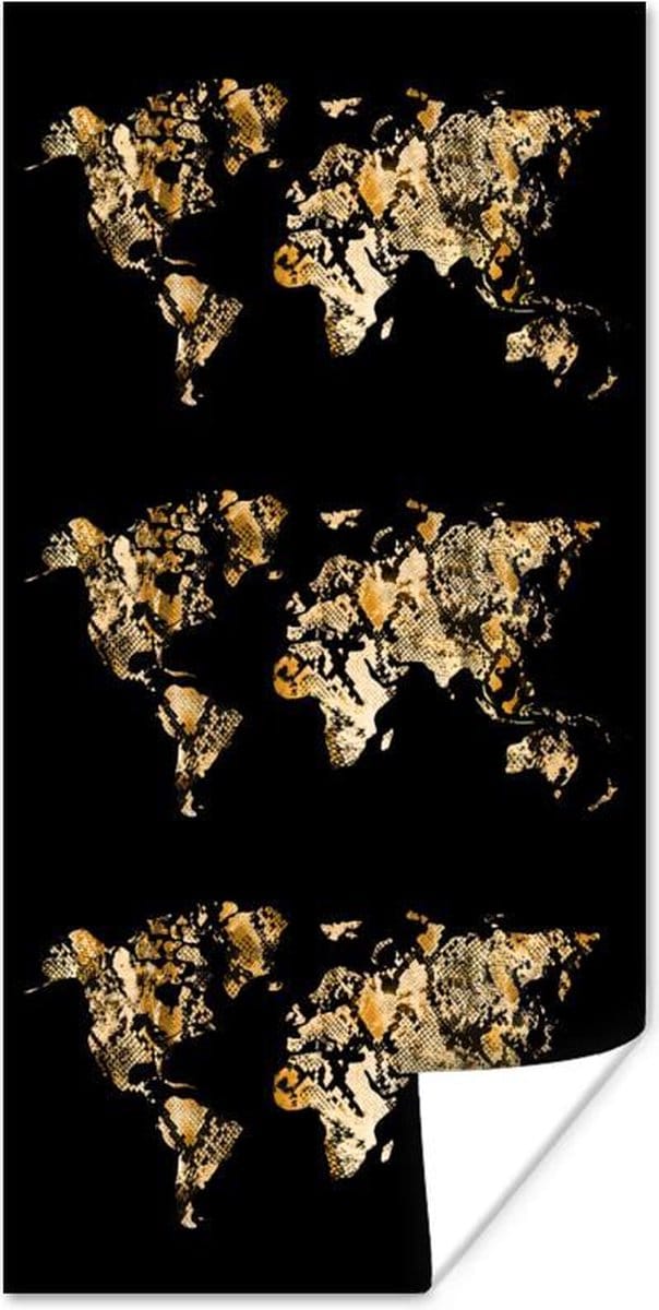 Poster Wereldkaarten - Design - Slang - 60x120 cm