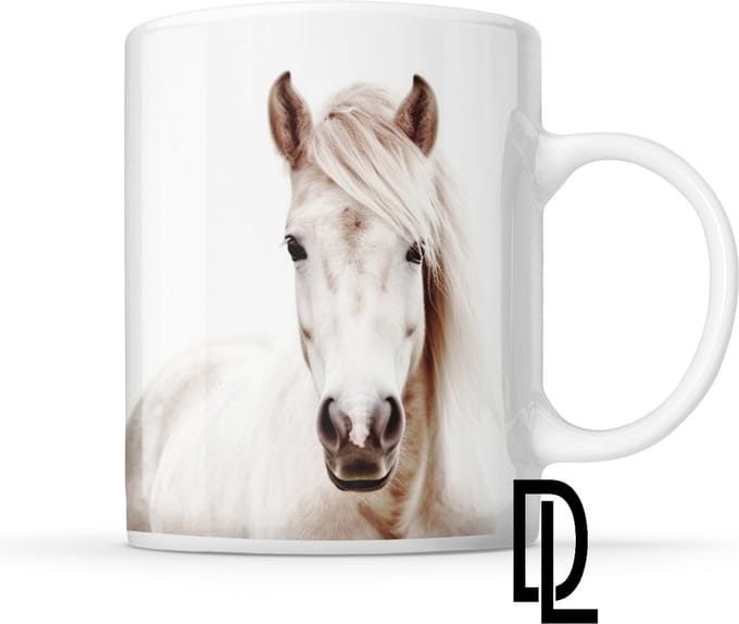 Mok met ijslandse paard