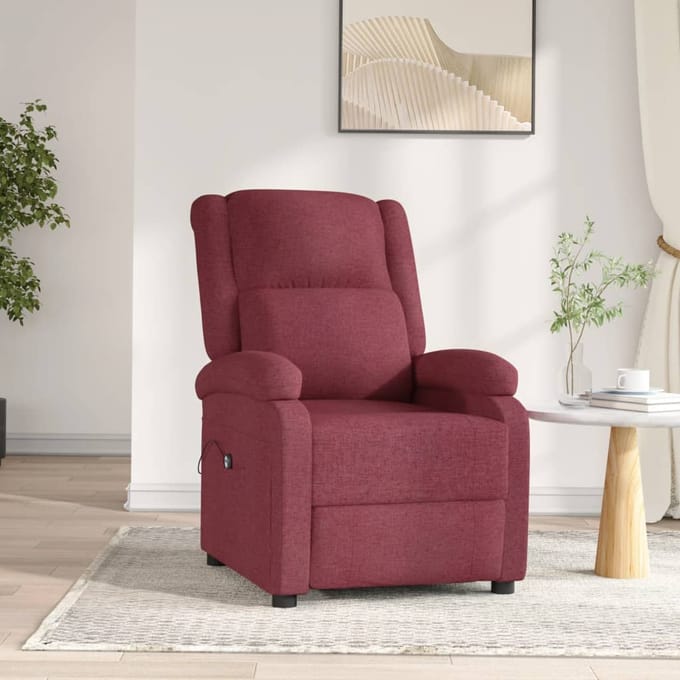 vidaXL - Fauteuil - verstelbaar - elektrisch - stof - wijnrood