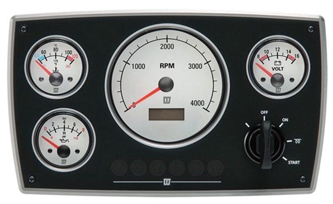 VETUS 12V aluminium Motorpaneel witte Meters | MPA34KBW2