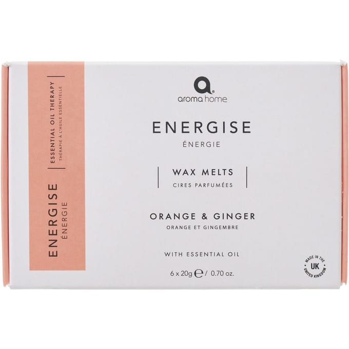 Aroma Home Energise Aromatherapy Wax Melts Orange &amp; Ginger 6 x 20 g