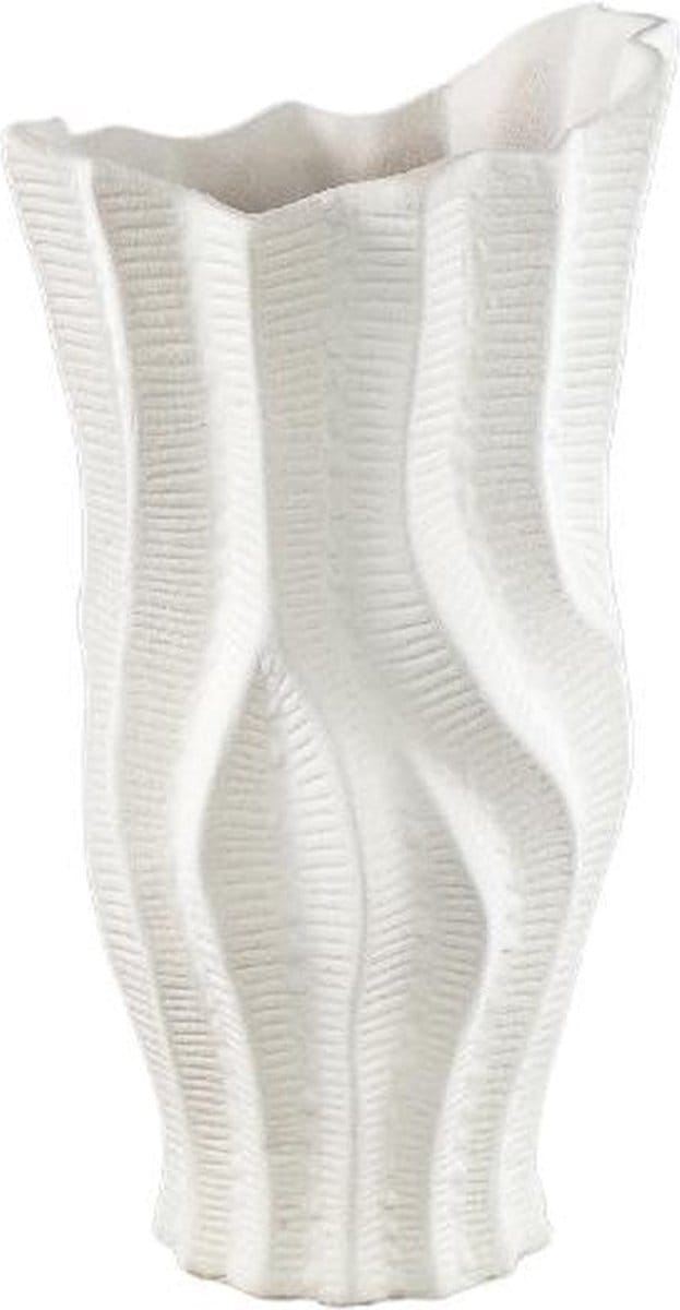PTMD Bloempot Merc - 16x15x31 cm - Keramiek - Wit