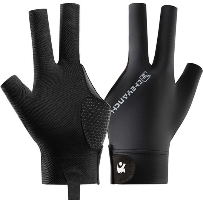 Gants de billard antidérapants et respirants, confortables à trois doigts noir