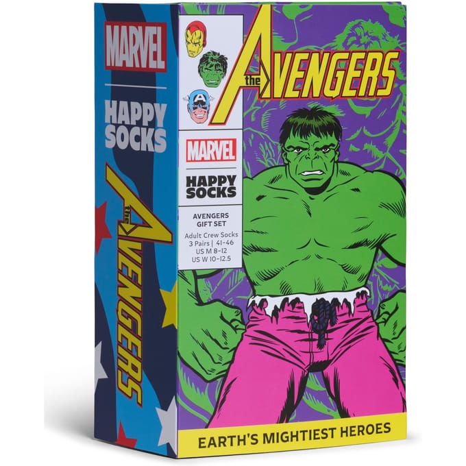 Happy Socks unisex giftbox 3P sokken marvel avengers multi (Marvel Avengers)