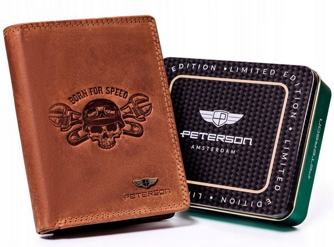 Peterson Biker - Herenportefeuille - Nubuck Leer - Born For Speed - RFID