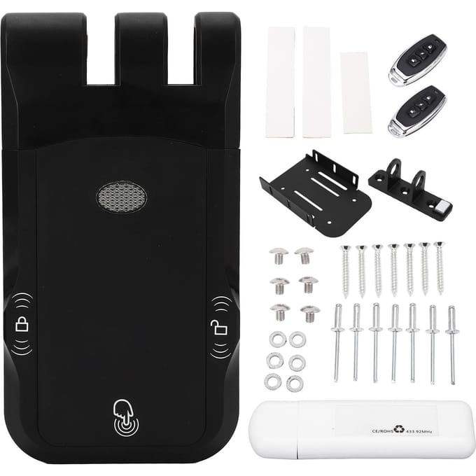 Serrure Électronique Intelligente Bluetooth Système Double Moteur Double Télécommande Serrure Sans Clé pour Maison Chambre black