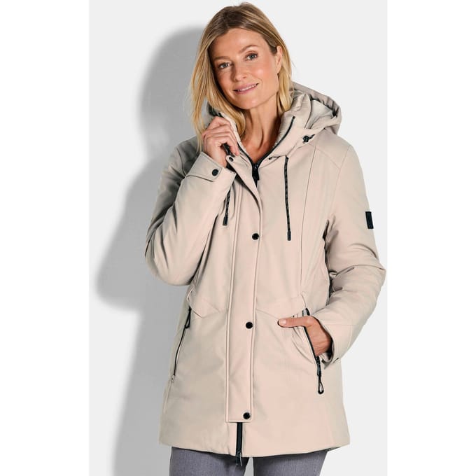 Functioneel jack met capuchon - beige - Gr. 38 van Goldner Fashion