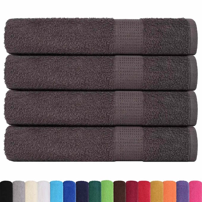 vidaXL - Handdoeken - FROGN - 4 - st - 100x200 - cm - 360 - g/m² - antraciet