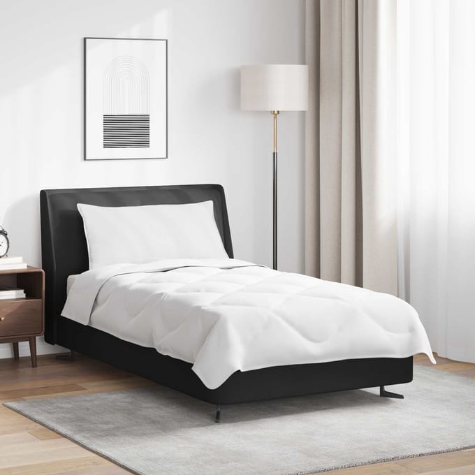 vidaXL Zomer Dekbed met kussen 2 st Wit Microvezel