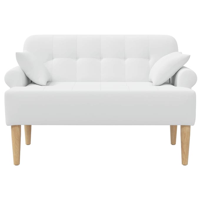 vidaXL - Lovingseat - met - knoopge - tuft - Wit - 120 - x - 65 - x - 79 - cm - Stof