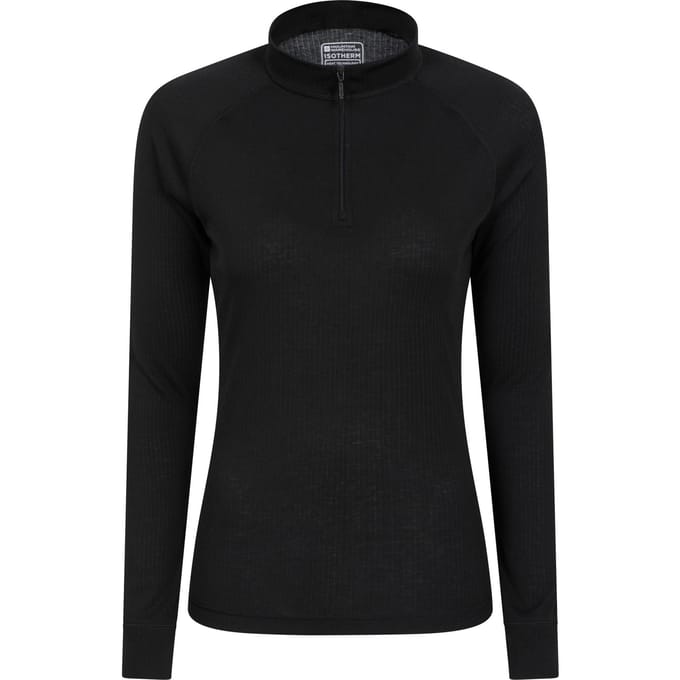 Mountain Warehouse Dames/Dames Talus Zip Neck Thermo met lange mouwen (Zwart)