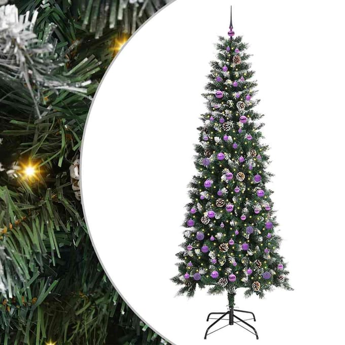 vidaXL - Kunstkerstboom - Groen - 240 - cm - PVC - en - Plastic - en - Staal