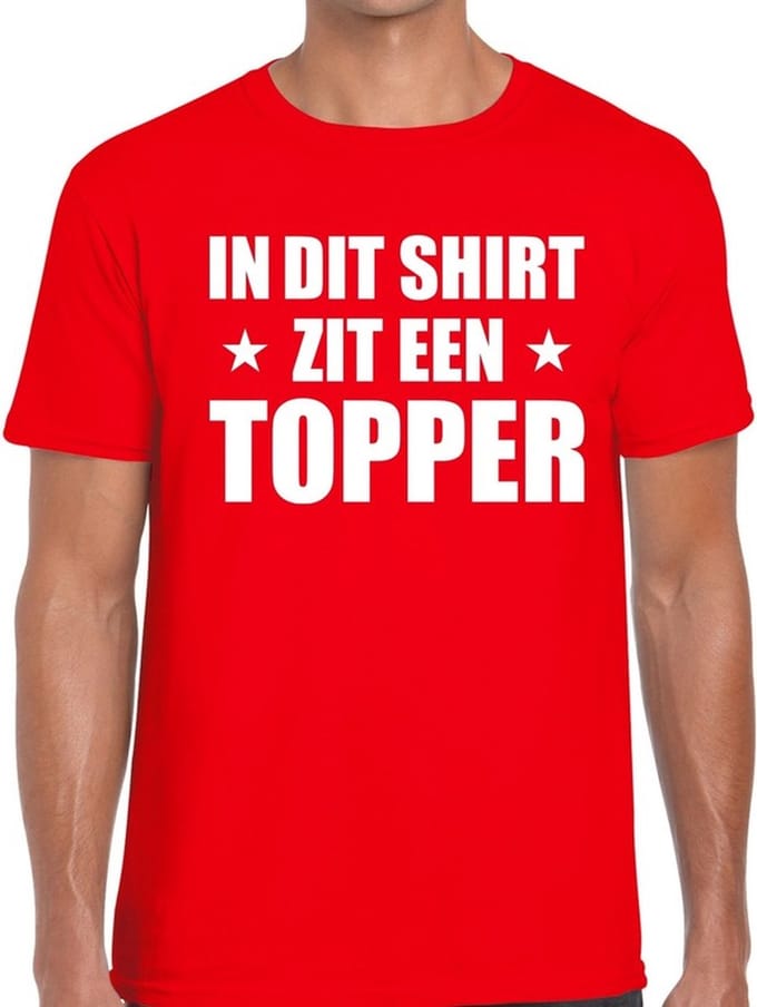 In dit shirt zit een Topper t-shirt rood voor heren M