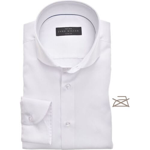 John Miller Overhemd Slim Fit Longer Sleeve Non Iron Mouwlengte 7 Wit / male