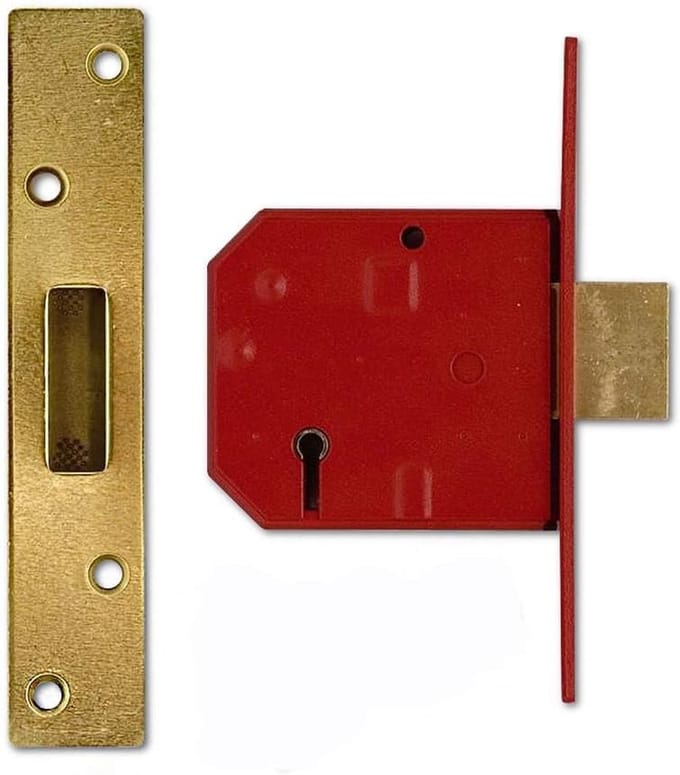 Dagrooster - Sluiting deur - Beveiliging huis - 5-hendelig - 57mm backset - Messing
